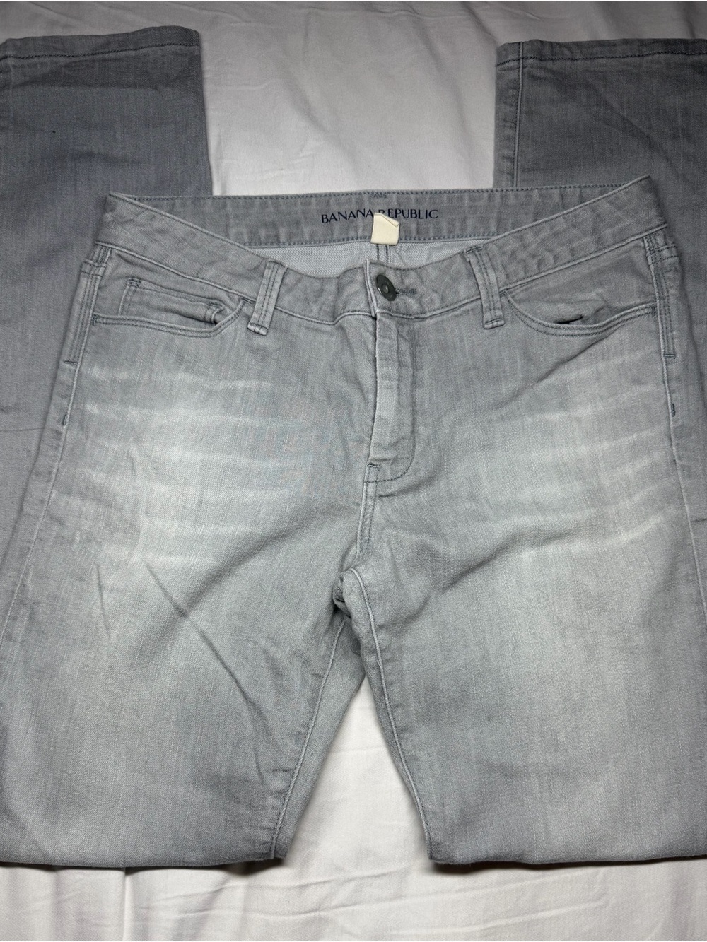 Banana Republic Slim Straight Jeans in Light Gray